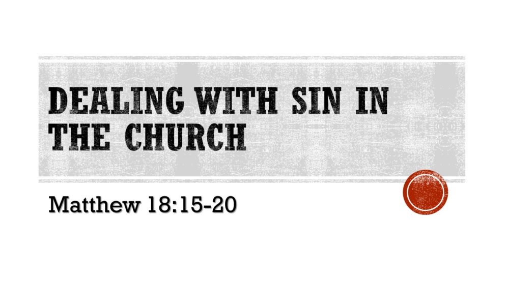 Dealing with Sin in the Church Image